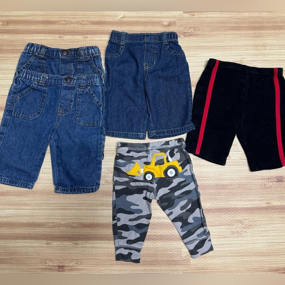 Circo & Carter’s | 5 Pairs of 100% Cotton Baby Pants/Bottoms | Size 3 Months - Picture 2 of 7
